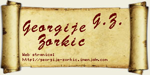 Georgije Zorkić vizit kartica